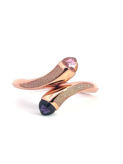 Isabella Rose Gold Colored Crystal Wrap Bracelet